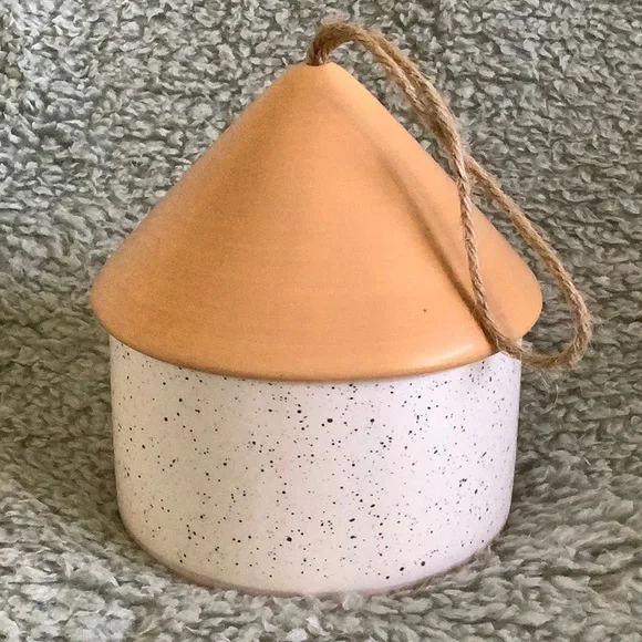 Ceramic Bird House NWT Speckled Glaze Crescent Enterprise Co. 5”x5”x6.75” - Picture 4 of 15